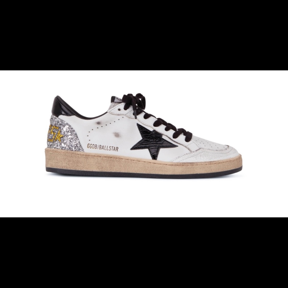 ISO Golden Goose Ballstar black star with glitter heel in size 39 (9)